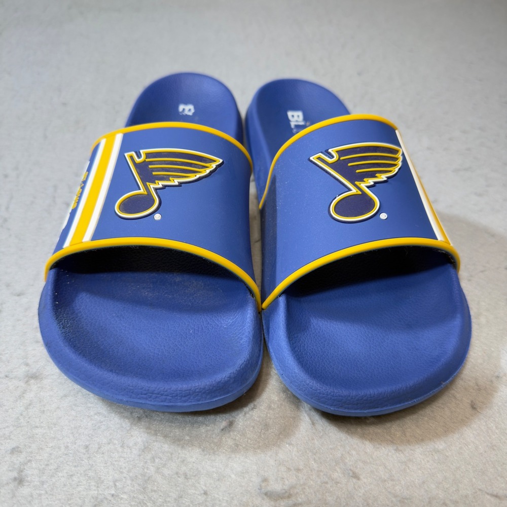 NHL St. Louis Blues Slide Sandals Mens Size‎ M 9-10 Blue Good Fan Gear Hockey